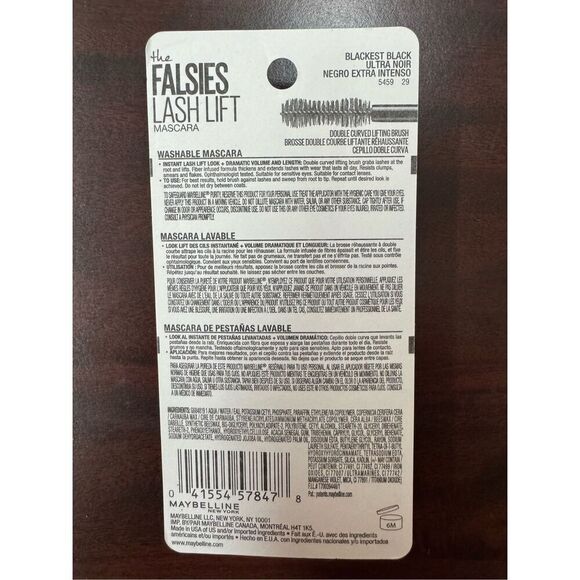 NWT Maybelline The Falsies Lash Lift Mascara- 200 Blackest Black - Picture 2 of 2